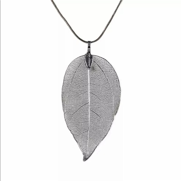 NWT Natural Real Leaf Leaves Necklace Earrings Set - Picture 8 of 15
